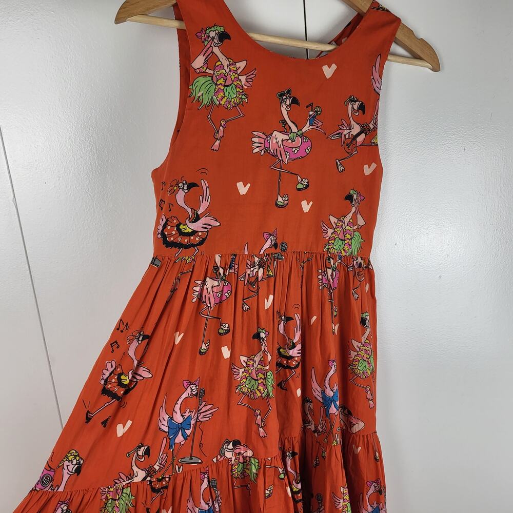 Stella McCartney Teen Flamingo Party Tiered Sleeveless Dress | Teens 14 - Picture 8 of 10